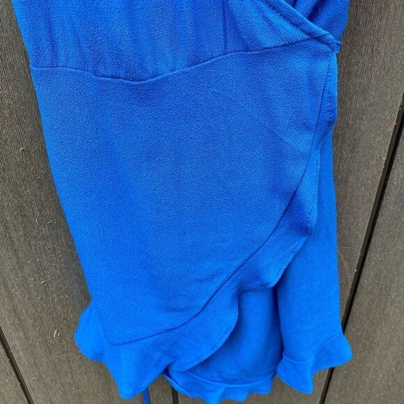Flynn Skye Blue Wrap‎ Shorts Romper - Picture 3 of 9